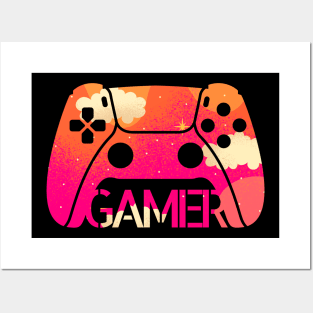 Gamer Controller Silhouette Posters and Art